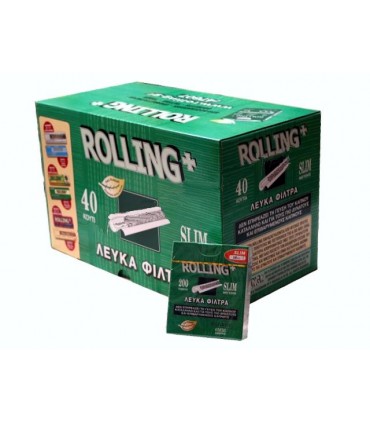 Κουτί με 40 φιλτράκια στριφτού Rolling 47607 Slim 6mm 200 τεμάχια