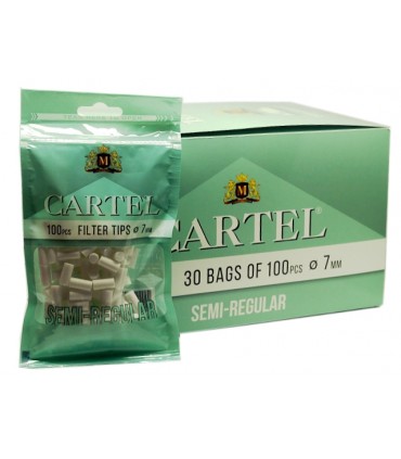 Φιλτράκια Cartel Semi Regular 7mm 100 (κουτί με 30 σακουλάκια)
