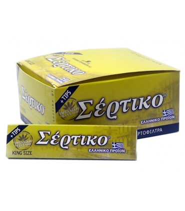 Χαρτάκια ΣΕΡΤΙΚΟ King Size Οργανική Κάνναβη με 33 Φύλλα & Τζιβάνες 51097 (Συσκευασία των 24)