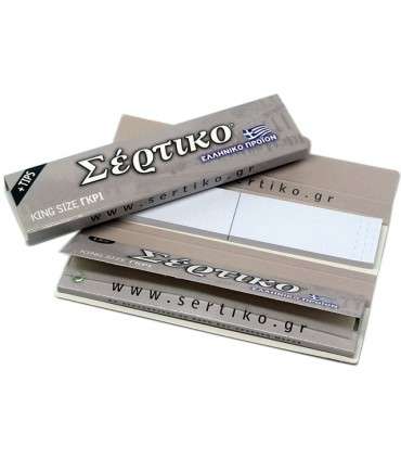 Χαρτάκια ΣΕΡΤΙΚΟ King Size Γκρί (Πολύ Λεπτό) με 33 Φύλλα & Τζιβάνες 51095 - 1 Πακετάκι