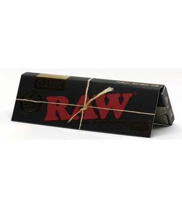 Χαρτάκια RAW BLACK (Μικρά) ακατέργαστα Single Wide Classic με 50 Φύλλα - 50 Πακετάκια