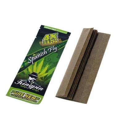 Kingpin Hemp Wraps Spanish Fly με 4 πουρόφυλλα - 1 Πακετάκι