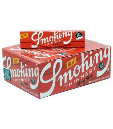 Χαρτάκια Smoking Thinnest King Size με 33 φύλλα και Τζιβάνες (Συσκευασία των 24)