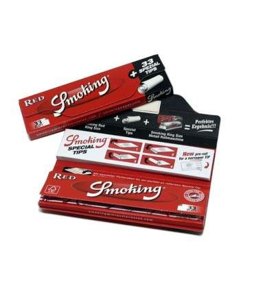 Χαρτάκια Smoking RED King Size με Τζιβάνες 99-016331 (κανονικό πάχος)