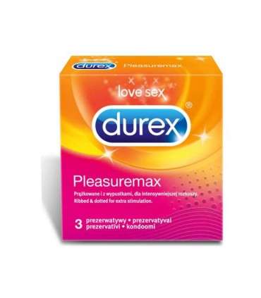 DUREX PLEASUREMAX ΜΕ ΡΑΒΔΩΣΕΙΣ & ΛΙΠΑΝΤΙΚΟ (3 ΠΡΟΦΥΛΑΚΤΙΚΑ)